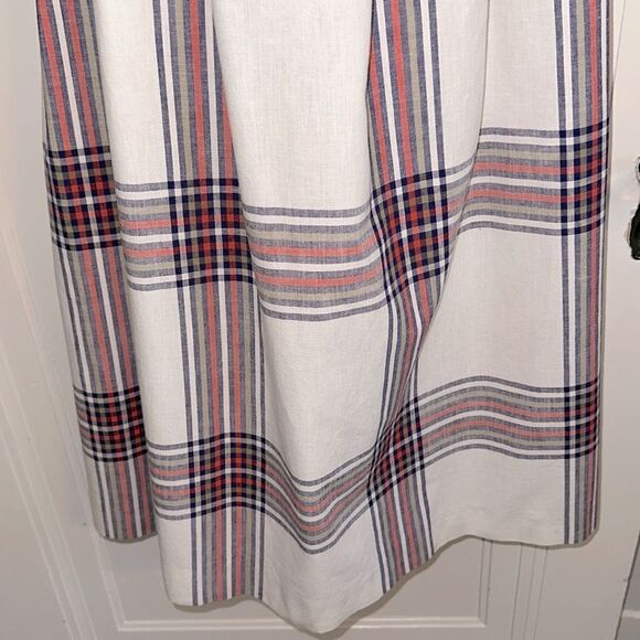 Vintage 70s/80s Counterparts Plaid White, Navy Blue, Red & Tan Plaid Full Skirt - Picture 4 of 12
